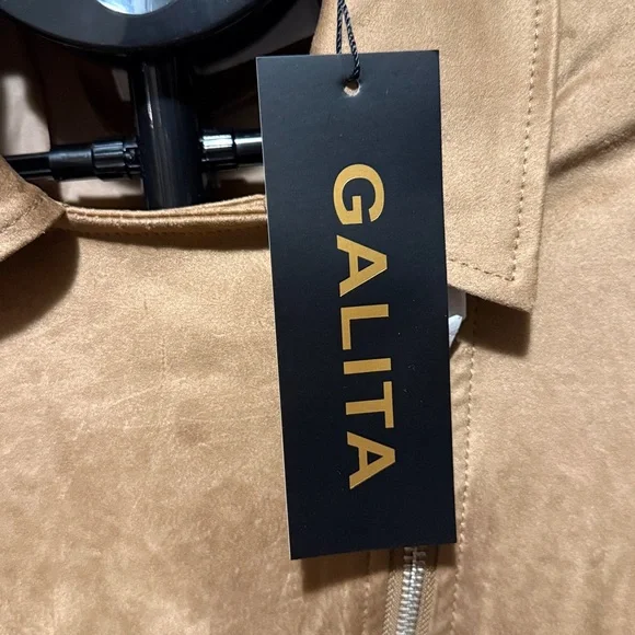 Western Tan fringe cropped moto zip jacket faux suede with belt women’s MEDIUM - Picture 4 of 15